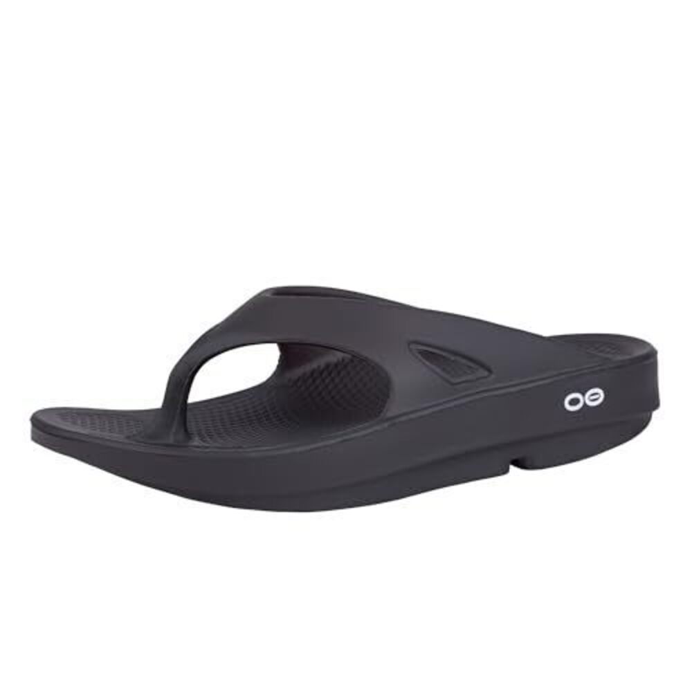 OOFOS OORIGINAL SANDAL, BLACK - MEN’S SIZE 6, WOMEN’S SIZE 8 - LIGHTWEIGHT RECOV